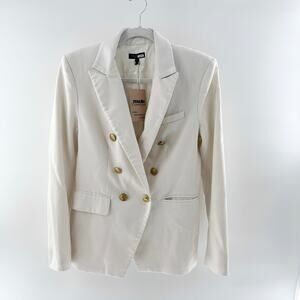 Rag & Bone Wool Blend Long Sleeve Double Breasted Blazer White Women's Size 4
